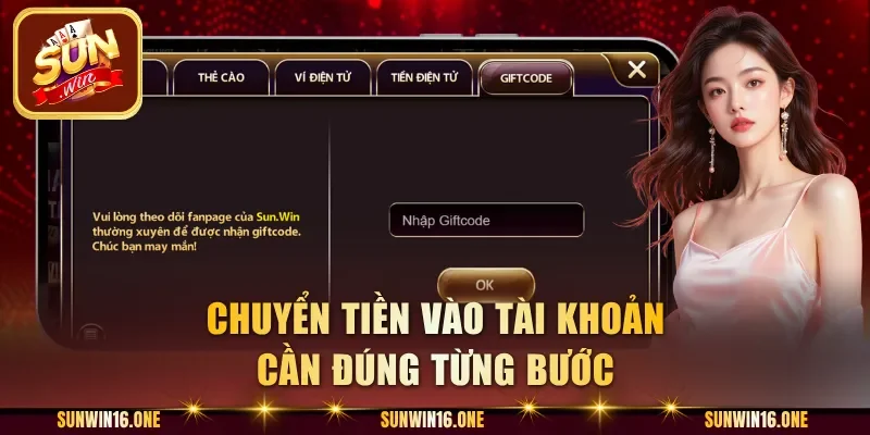 Chuyển tiền vào tài khoản cần đúng từng bước
