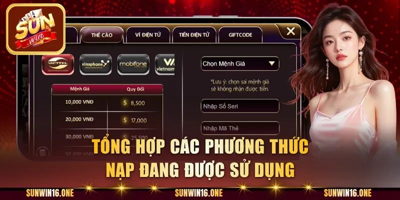 Tổng hợp các phương thức nạp đang được sử dụng